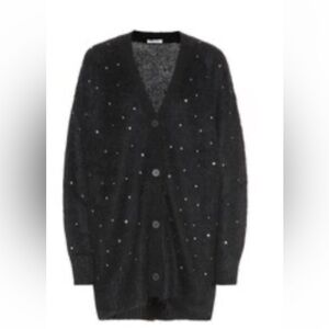 Miu Miu crystal embellished mohair cardigan sweater